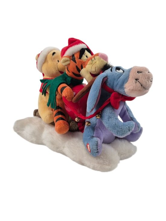 Gemmy Other - Gemmy Disney Sleigh Ride Winnie the Pooh Tigger Eeyore Animated Musical Works